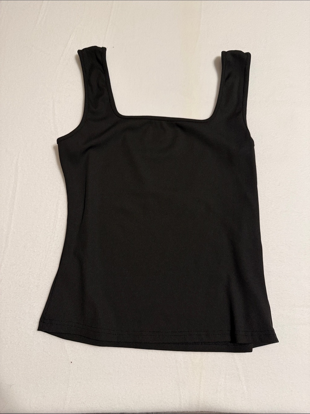 SHEIN Black Square-Neck Ribbed Tank - Women-s17
